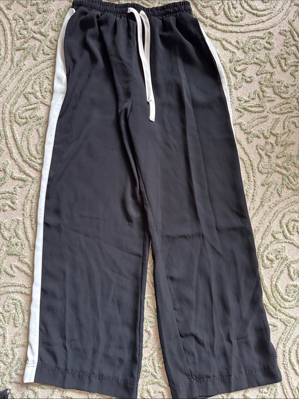 ASOS Black Track Pants with White Side Stripe